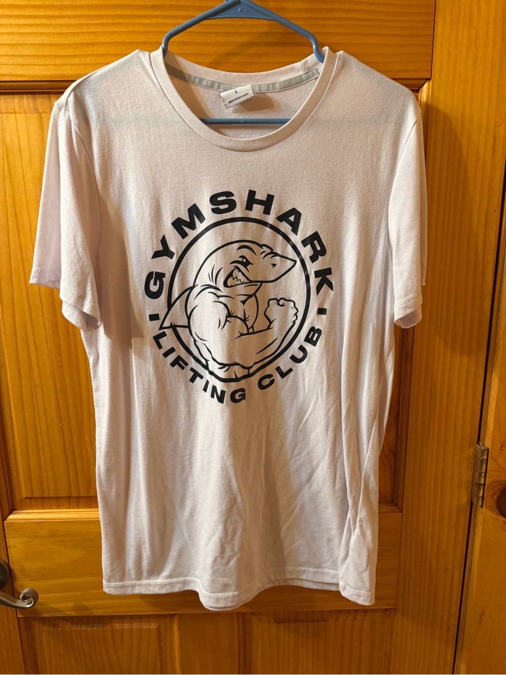 Gymshark White Crewneck Tee with Black Print